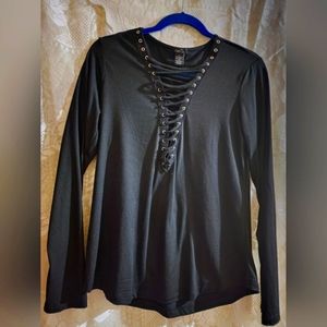 Black Criss Cross Top